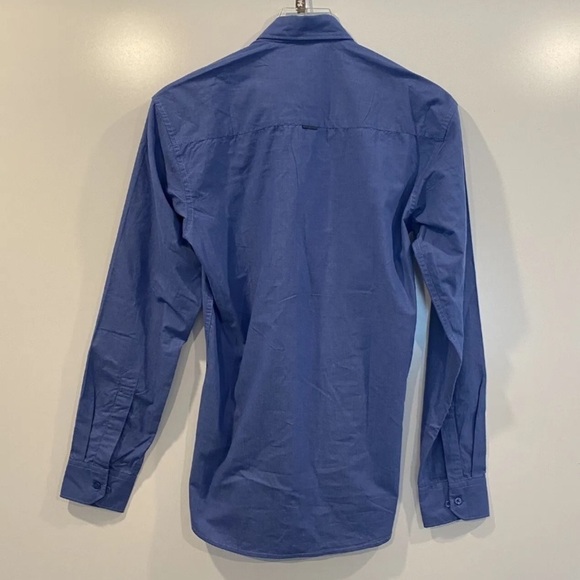 NWT Kivon Blue Slim Fit Cotton Button Up Dress Shirt Mens Size Medium (646) - Picture 3 of 5